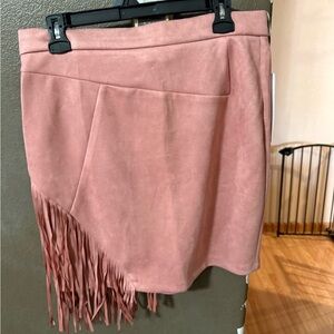 Dusty Pink Fringe Women's Skirt
